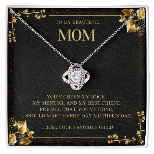 Love Knot Necklace - To My Beautiful Mom